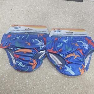 SwimWays Reusable Shark Swim Diaper Boy's Medium 12M NWT 2 Piece